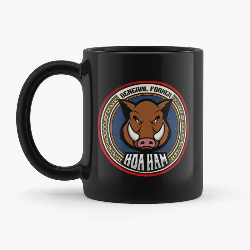 HOA Ham General Porker Black Hot Mug