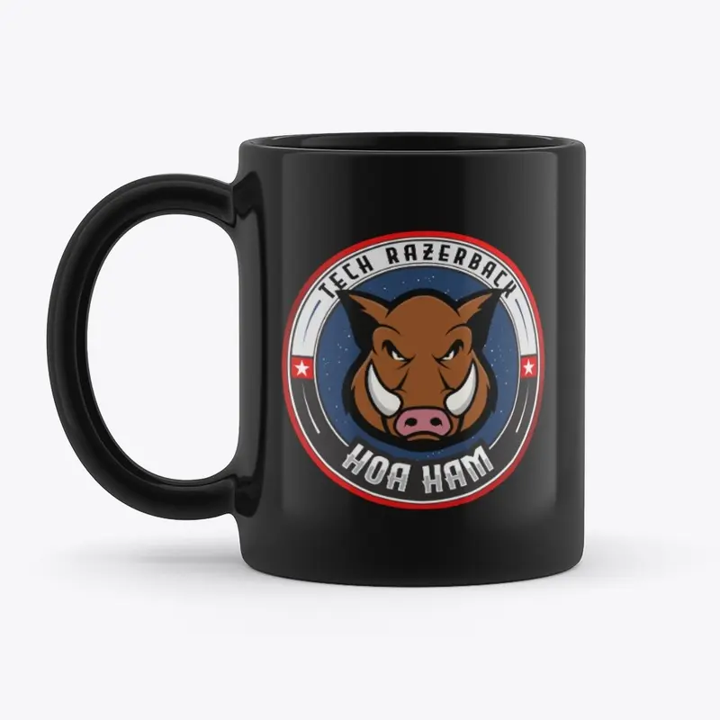 HOA Ham Tech Razerback Black Hot Mug